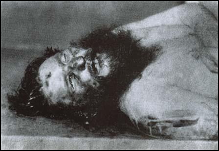 Post Mortem photo of Rasputin.
